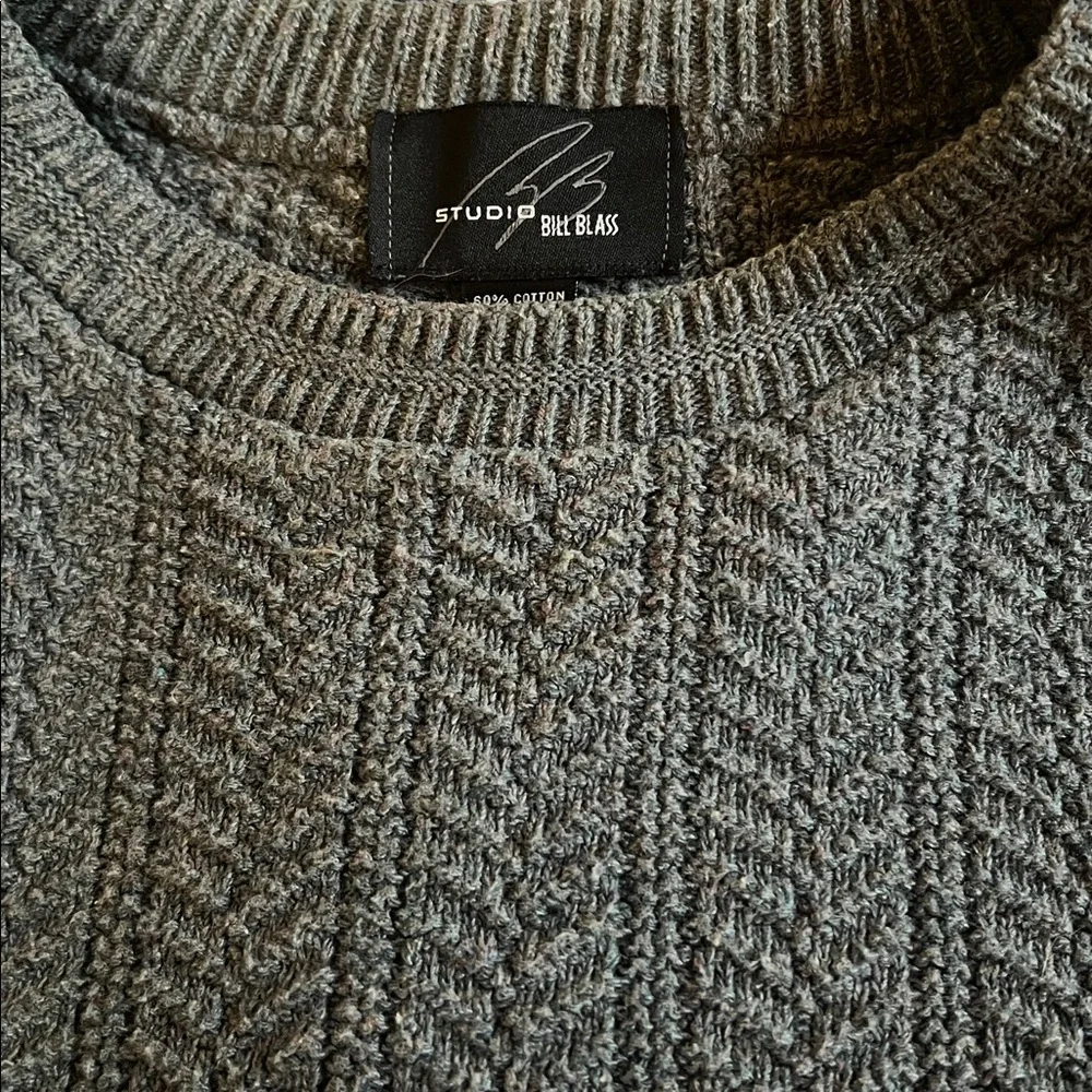 Vintage Made in USA Gray Cable Knit Grandpa Sweater